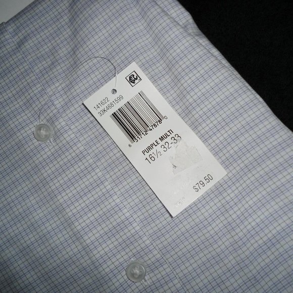 CALVIN KLEIN PURPLE MULTI-STRIPE DRESS SHIRT - Picture 3 of 6